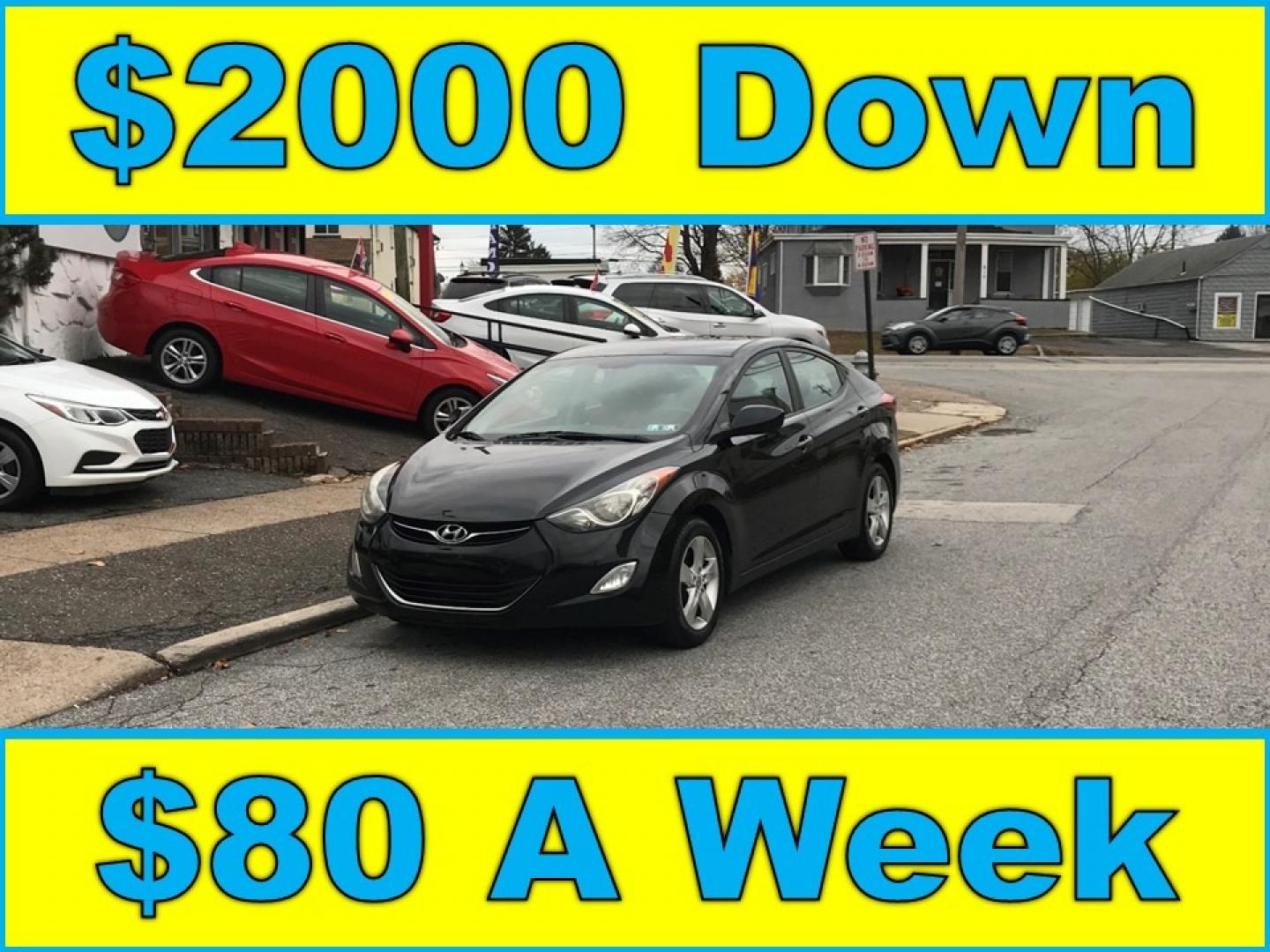 2012 Black /Gray Hyundai Elantra GLS (KMHDH4AE6CU) with an 1.8 V4 engine, Automatic transmission, located at 577 Chester Pike, Prospect Park, PA, 19076, (610) 237-1015, 39.886154, -75.302338 - Photo#0